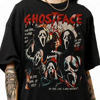 TT Ghostface Vintage 90s Graphic T-Shirt  Scream Horror Movies Shirt LN