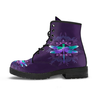 Dragonfly Gift Mandala Dragonfly Teal And Purple All-Season Boots Mandala Dragonfly Boot - option0 : Men's All-Season Boots Mandala Dragonfly Boot