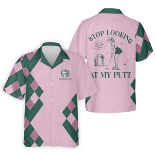 Stop Looking At My Putt Custom Sleeveless Womens Golf   Hawaiian Shirt HG s  Funny Golf Hawaiian Shirt HG s For Ladies