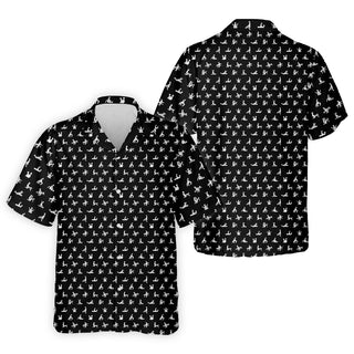 Funny Stick Figure Black And White Men's Golf    Funny Position Golf Polo  Fun Men Hawaiian Shirt HG