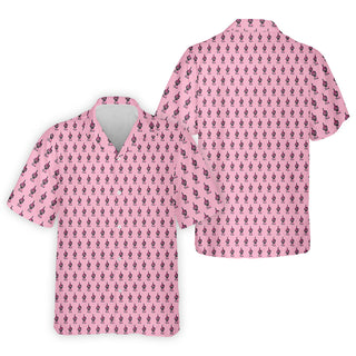Funny Middle Finger Pink Men's Hawaiian Shirt HG  Breast Cancer Hawaiian Shirt HG  Fun Hawaiian Shirt HG  For Men