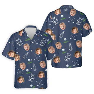 Best Dad By Par Custom Photo Hawaiian Shirt HG   Fun Hawaiian Shirt HG   Best Golf Gift For Dad