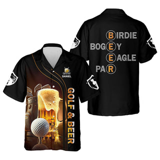 Golf And Beer Custom Men's Golf    Funny Hawaiian Shirt HG  Gift For Golfers