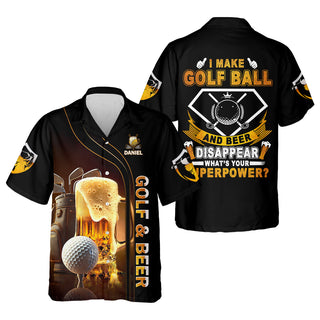 I Make Golf Ball And Beer Disappear Custom Golf   Hawaiian Shirt HG   Mens Golf Gift  Golf Lover Gift