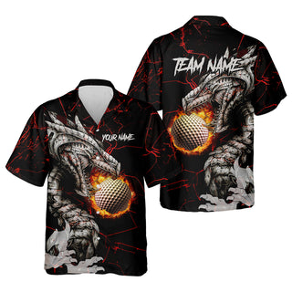 Flaming Dragon Custom Golf    Dad Golf Gift  Golf Lover Gifts Hawaian Shirt HG
