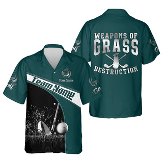 Weapons Of Grass Destruction Custom Men's Golf   Hawaiian Shirt HG   Funny Golf Hawaiian Shirt HG   Dad Golf Gift