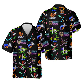 Neon Golf Clubs Men's Golf   Hawaiian Shirt HG   Funny Golf Hawaiian Shirt HG   Dad Golf Gift  Christmas Golf Gift