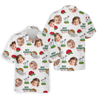 Best Grandpa By Par Custom Photo Golf Hawaiian Shirt HG   Funny Golf Hawaiian Shirt HG   Christmas Golf Gift