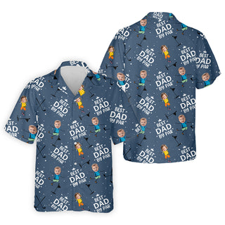Custom Face Kids Photo  Best Dad By Par Custom Face Kids Photo  Funny Golf   Hawaiian Shirt HG   Christmas Golf Gift