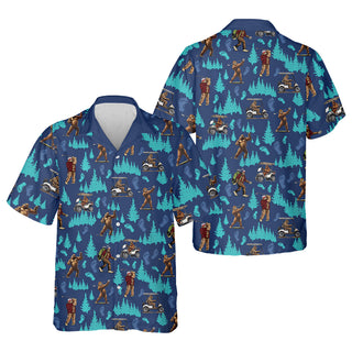 Bigfoot Sasquatch Custom Men's Golf Hawaiian Shirt HG   Bigfoot Hawaiian Shirt HG   Funny Golf Gifts