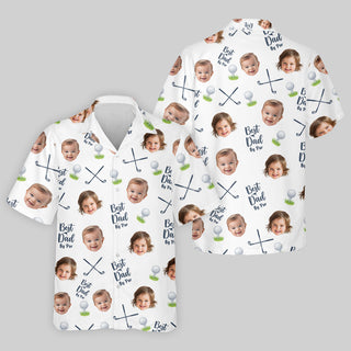 Best Dad By Par Funny Golf  s  Custom Face Golf Hawaiian Shirt HG   Christmas Golf Gift
