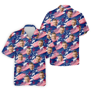 Custom Independence Day Shirts  Custom Face Shirt  Men's 4th Of July Shirts  Funny Golf   HG