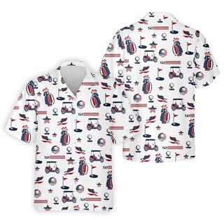 Patriotic USA Men's Golf    Men's 4th Of July Shirts  USA 250 Anniversary Hawaiian Shirt HG  Gifts For Golfing Dad