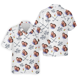 Personalized Golf Partner For Life Fun Hawaiian Shirt HG  Mens  Custom Face Hawaiian Shirt HG  Golf Gift Ideas For Him Matching Hawaiian Shirt HG