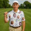 Custom Face Kids Photo  Best Papa By Par Funny Polo Golf Shirt  HG Christmas Golf Gift