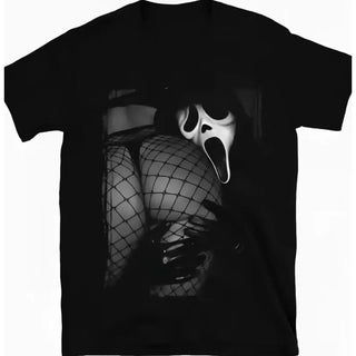TT Ghost Face Scream Movie Graphic Vintage Cotton T-Shirt | Horror Film Streetwear Outfit LN