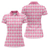 Breast Cancer Golf Shirt  HG Pink Argyle Golf Shirt  HG Breast Cancer Awareness Shirts  Women Golf Shirt