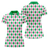 Green Pink Argyle Sleeveless Womens Golf Shirts  Ladies Pink Golf Shirt  HG Womens Golf Polo Shirt HGs  Womens Golf Tops