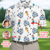 Best Dad By Par Custom Face Kids Photo  Funny Golf Polo Shirt  Christmas Golf Gift HG
