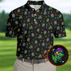 Funny Crocodile Mardi Gras Golf Shirts  Black Polo Shirt HG Golf Gift For Men  Golf Shirts For Men