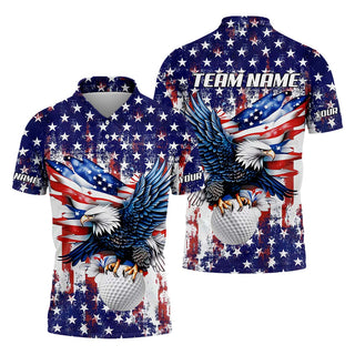 American Eagle And Star Custom Golf Polo Shirt HG  Gift For Golfers  Golf Gift Ideas  America 250 Anniversary Golf Shirt