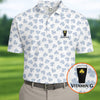 Vitamin G Shamrock Pattern Golf And Beer White Golf Shirt  HG St Patrick's Day Golf Shirt  HG Polo Shirt HGs For Men