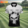 Golf Saved Me From Being A Porn Star Now I'm Just A Swinger Custom White Skull Golf Polo Shirt HG  Dad Golf Gift