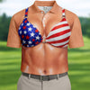 Naughty Fun USA Patriotic 4th Of July Golf Tops HG For Men  250th Anniversary Golf Shirts For Men