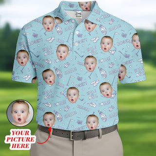 Custom Face Polo Shirt for Golfer  Funny Golf Polo Shirt HG  Gifts For The Golfing Dad  Christmas Golf Gift