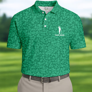Shamrock Beer Lucky Four Leaf Clover St Patrick Day Polo Shirt HG Polo Shirt HGs For Men  Golf Gift For Men