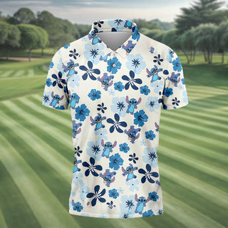 Stich Custom Golf Polo Shirt HG  Golfing Apparel  Mens Golf Gift  Funny Golf Shirt
