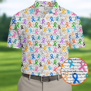 Cancer Sucks In Every Color Cancer Survivor Shirt  HG Colorful Ribbon Cancer Awareness Shirt  Polo Shirts For Men
