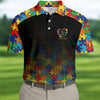 In A World Where You Can Be Anything Be Kind Autism Awareness Puzzle Pattern Black Fade Men's Golf Shirt Polo Shirt HG