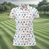 Red White and Blue Womens Golf Polo Shirt HG  Women's 4th Of July Shirts  America 250 Anniversary Shirt  Ladies Golf Shirt