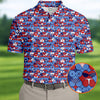 Red Blue White Naughty Fun Patriotic Golf Shirt HG   250th Anniversary Fun Golf Shirt HG s For Men  Polo Shirts For Men
