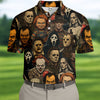 Horror Halloween Character Halloween Men's Polo Shirt HGs  Horror Movie Shirt  Mens Golf Shirts  Halloween Golf Shirt
