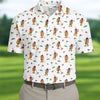 Cartoon Hot Dogs American Flag Pattern 250th Anniversary White Golf Shirt HG   Golf Shirt HG s For Men  Polo Shirts For Men