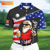 Golf And Beer Patriotic Man Golf Ball Pattern 4th Of July Black Golf Shirt  HG 250th Anniversary Golf Shirts For Men