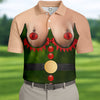 Funny Naughty Elf Costume Men's Polo Shirt HG Ugly Christmas Shirt  Christmas Golf Shirt