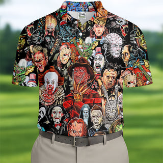 Halloween Golf Shirts  Golf Tops For Men  Gifts For Golf Lovers  Polo Shirt HGs For Men  Golfing Apparel