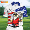 Swing Swear Drink Repeat Golf And Beer Patriotic Man 4th Of July White Polo Shirt HG 250 Years Golf Shirts For Men