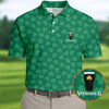 Vitamin G Shamrock Pattern Golf And Beer Green Golf Shirt  HG St Patrick's Day Golf Shirt  HG Polo Shirt HGs For Men