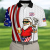 America 250 Patriotic Man 4th Of July White Golf Shirt HG   Golf And Beer Golf Shirt HG s For Men