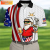Happiness Is An Old Man With A Beer Funny 4th Of July White Golf Shirt  HG 250th Anniversary Golf Shirts For Men