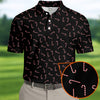 Christmas Candy Cane Golf Tops For Men  Christmas Golf Shirt HG   Black Golf Polo Shirt  Golf Gift For Men