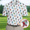 Christmas Characters Golf Pose Men's Funny Golf Shirts  Christmas Golf Shirt  HG Polo Shirt HGs For Men