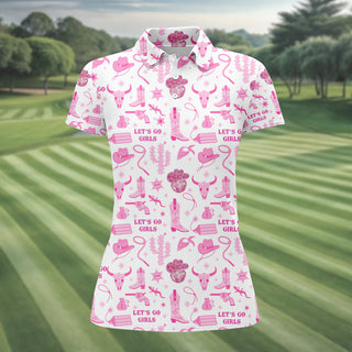 Let's Go Girls Funny Womens Golf Polo Shirt HG  Custom Ladies Golf Shirt