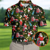 Funny Santa Claus Golf Pose Golf Tops For Men  Polo Shirt HGs For Men  Christmas Golf Shirt  HG Mens Golf Gift