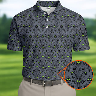 Haunted Mansion Hitchhiking Ghosts Halloween Golf Shirt HG   Golf Tops For Men  Halloween Gift Idea