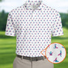 Blue And Pink Naughty Stick People White Golf Shirt HG   Polo Shirts For Men  Golf Gift For Men